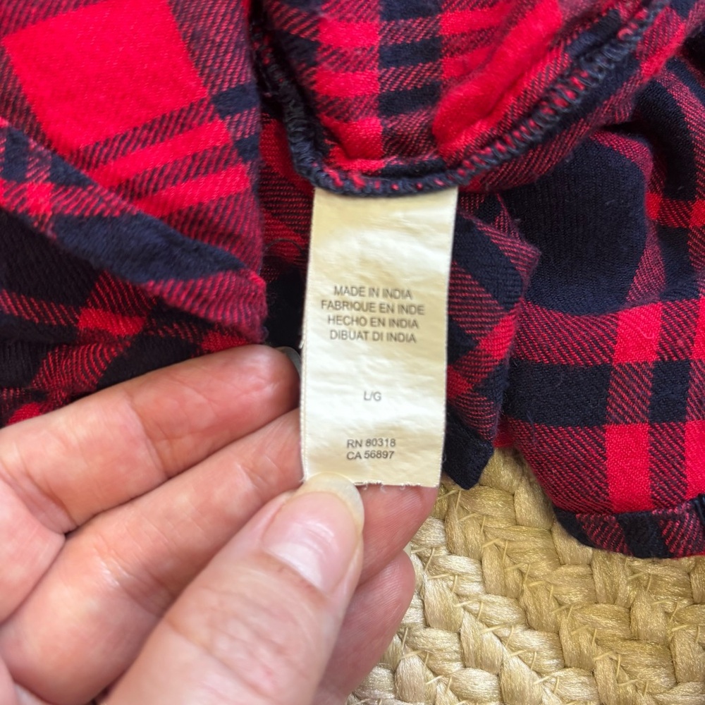 Lucky Brand Women’s Plaid Button Up Shirt Large Red Black Rayon Long Sleeve - Picture 4 of 11